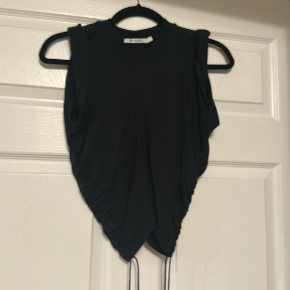 T Alexander Wang black ruched tee, Size Xsmall